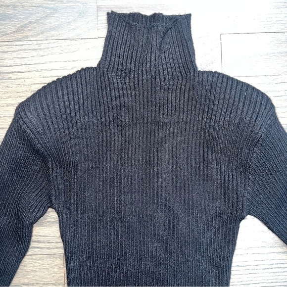 ASTR the Label Black Long Sleeve Ribbed Turtleneck Midi Sweater Dress Small NWT - Picture 2 of 9
